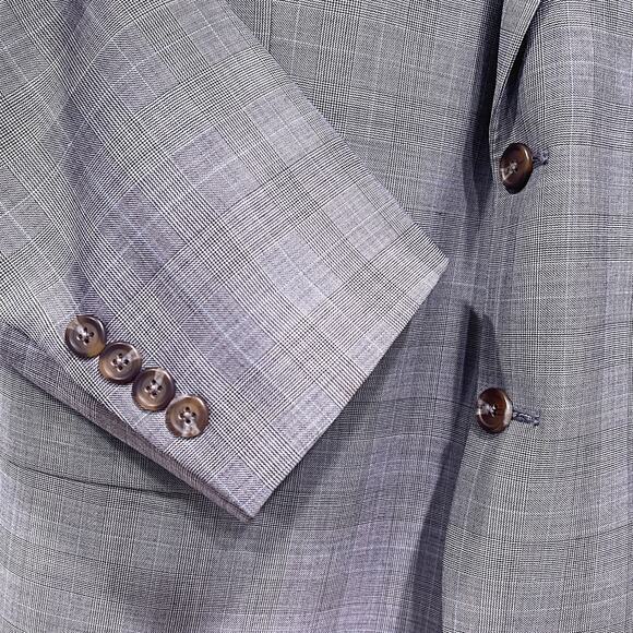 RRL Ralph Lauren Wool Glen Check Suit Gray 2 Button Mens 46R x Pleated Pants - Picture 4 of 12